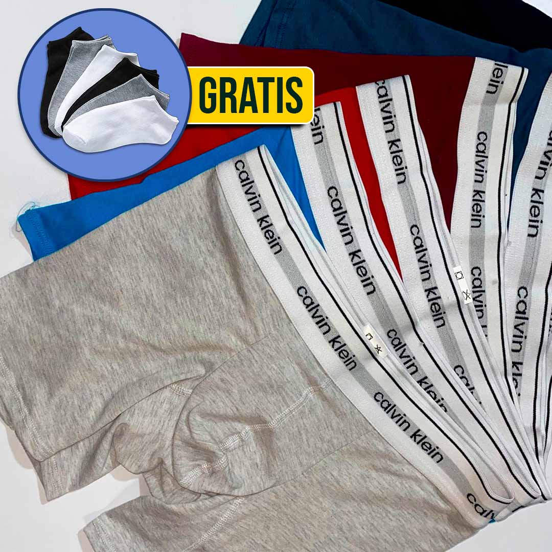 BOXER CALVIN KLEIN®︎ EN ALGODÓN + MEDIAS GRATIS 🎁