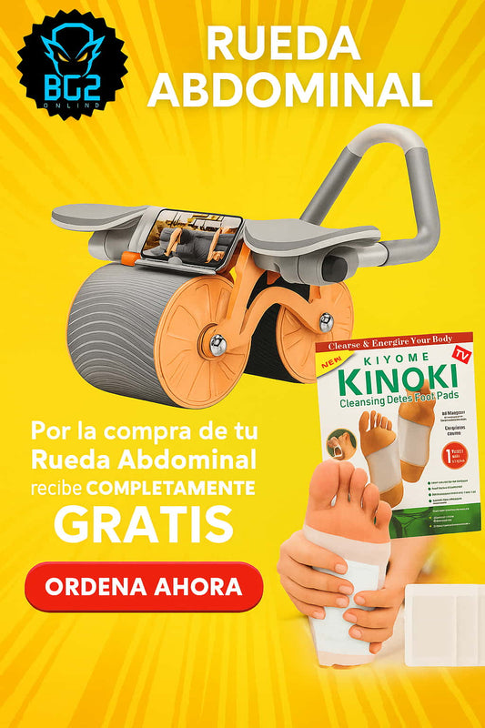 ⚡ ¡Baja Grasa y Elimina Toxinas! Llévate 10 Parches Kinoki GRATIS al Comprar tu Rueda Abdominal